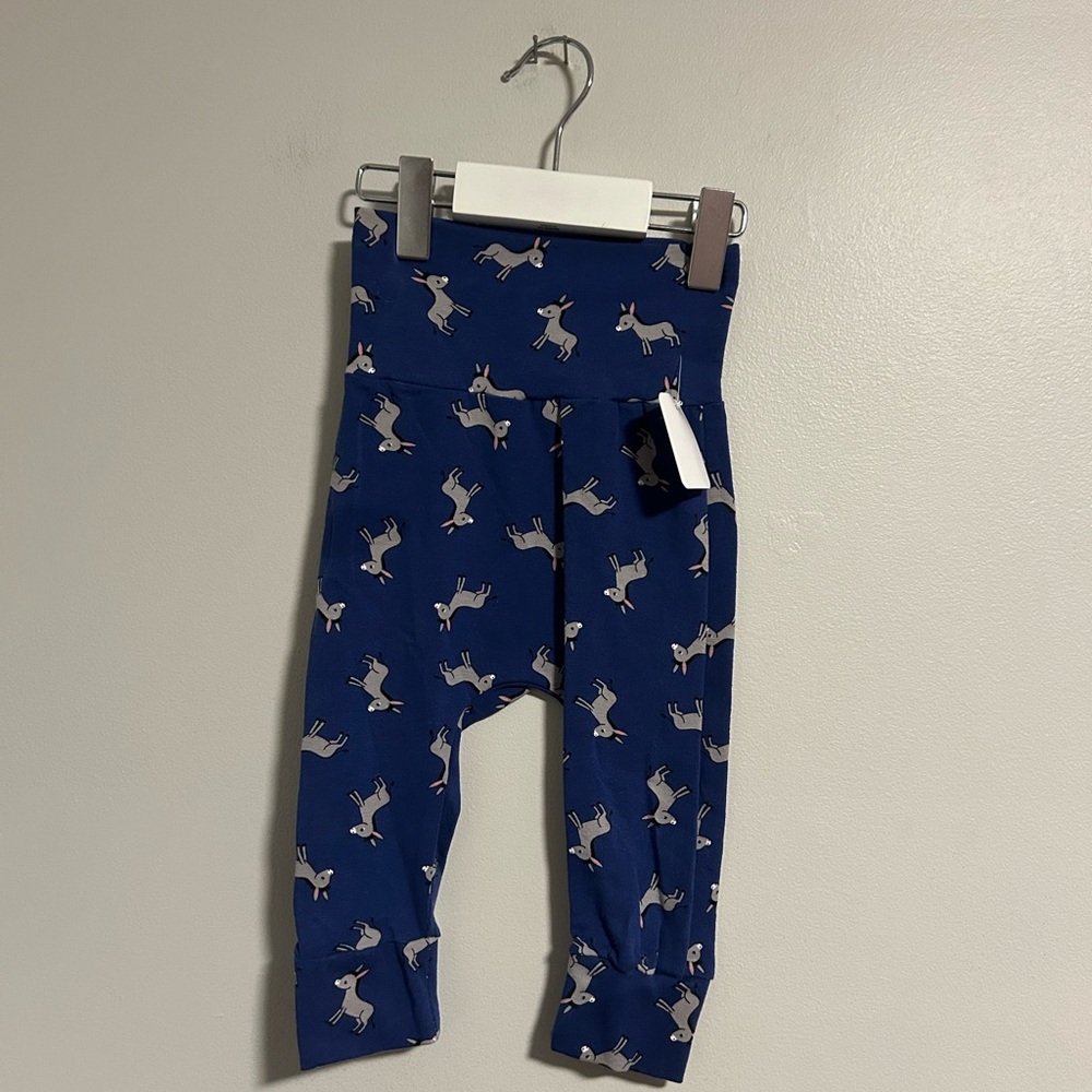 NEW handmade 2/4t blue & grey donkey grow with me pants